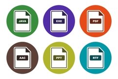 Set Of File Formats Icons Product Image 1