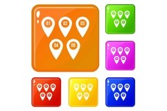 Pointer marks icons set vector color Product Image 1
