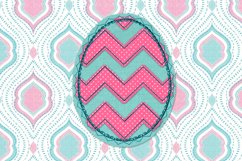 Raggy Chevron Easter Egg Heart Edge Applique Embroidery Product Image 1