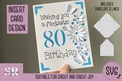 80th Birthday card insert design| Paper cutting |Cricut Card Product Image 1