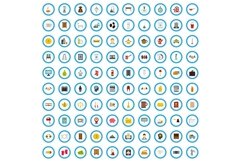 100 inn business icons set, flat style Product Image 1