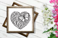 Floral Heart SVG | Butterfly SVG | Flower SVG Product Image 6