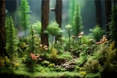 Serene, detailed miniature forest landscape with lush green Product Image 1