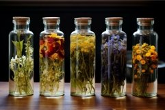 Herbal infusion collection in glass bottles Product Image 1