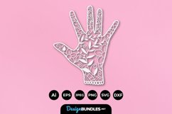 Floral Hand Papercut SVG Product Image 1
