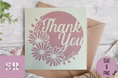 Thank you card| Paper cutting | thank you card SVG Product Image 2