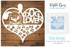 Dog lover paper cut design SVG / DXF / EPS / PNG files Product Image 1