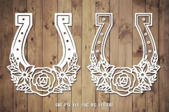 Horseshoe SVG,Floral Horseshoe SVG,Horseshoe Paper Cut SVG Product Image 2