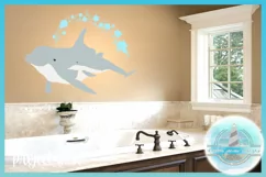 Dolphin Mother and Baby | Nautical Marine Life SVG Product Image 2