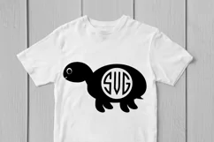 Cute Tortoise - Animal SVG EPS DXF PNG Monogram Cutting File Product Image 2