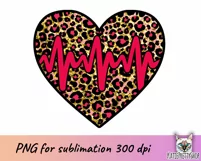 Valentine's day sublimation design, love, heart, leopard Product Image 2