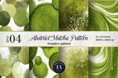 Matcha Green Tea Pattern, Matcha Aesthetic Digital Paper Product Image 1