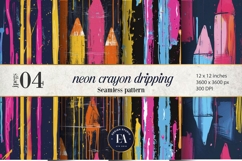 Neon Crayon Drip Texture | Bright Dripping Crayon Pattern Product Image 1