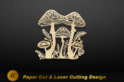 Wooden mushroom forest cutout nature Laser cut Product Image 1