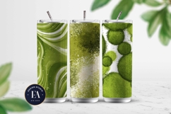 Matcha Green Tea Pattern, Matcha Aesthetic Digital Paper Product Image 2