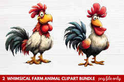 Whimsical Farm Animal Clipart | Cute Farm Animals PNG Set Product Image 1