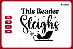 Christmas Bookish Quote SVG | This Reader Sleighs Product Image 3