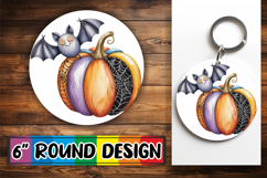 Bright Round Coasters Design, Pumpkin Watercolor Product Image 1