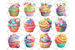 Bright Summer Cupcake PNG Clipart, Colorful Cupcakes Product Image 2