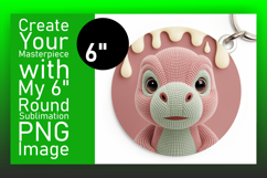 Gorgeous Circle Design Coaster Template , Cute Dino Product Image 1