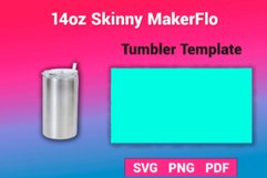 14oz Skinny MakerFlo tumbler template sublimation svg Product Image 1