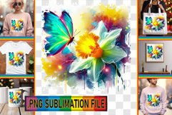 Bright TOTE BAG Designs PNG, Butterfly Product Image 1