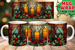 STAINED GLASS FESTIVE GLOW Candles 11OZ 15OZ MUG WRAP Product Image 1