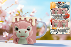 Joyful 11oz Mug Wrap Png Artwork , Cute Dino Product Image 1