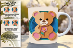 Fancy 11oz Mug Wrap Png Design , Cute Bear Product Image 1