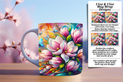 Sophisticated 15oz Mug Wrap Png Design , Flowers Product Image 1