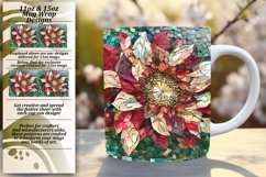 Glittery Floral Mug Wrap Design 11oz 15oz Product Image 1