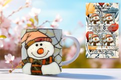 3D Stained Glass Snowman Wrap Christmas Product Image 1