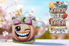 Dazzling 15oz Mug Wrap Png Template , Cute Pumpkin Product Image 1