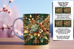 Chic 11oz Mug Wrap Png Design , Autumn Flower Product Image 1