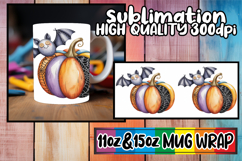 Happy journeys sublimation mug wrap, Pumpkin Watercolor Product Image 1