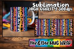 Vibrant 3D Leopard and Flower Mug Wrap Art Product Image 1