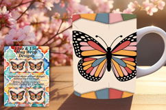 Charming 11oz Mug Wrap Png Design , Butterfly Product Image 1