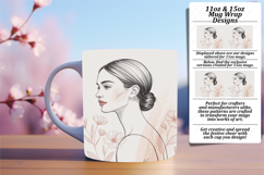 Lovely 11oz Mug Wrap Png Template , Beauty Woman Product Image 1