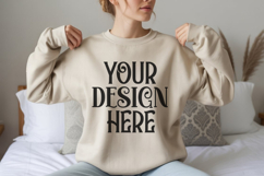 Sand Gildan 18000 Sweatshirt Model Mockups Product Image 1