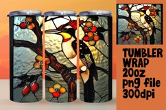 Elegant Birds Stained Glass Tumbler Wrap Design Product Image 1