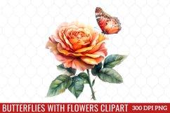 Butterflies With Flowers Clipart Product Image 1