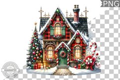 Christmas House Sublimation - Clipart PNG Design Product Image 1