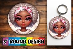 Heartfelt Circle Keychain Sublimation, Love Girl Product Image 1