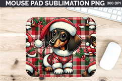 Watercolor Dog Mouse Pad Sublimation - Christmas PNG Design Product Image 1
