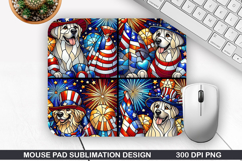 Dog Mouse Pad Sublimation, 4th Of July Mouse Pad PNG Product Image 1