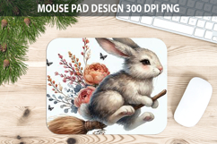 Bunny Mouse pad Sublimation - Halloween Animal PNG Design Product Image 1