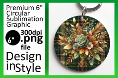 Stylish Circle Design for Keychains , Autumn Flower Product Image 1