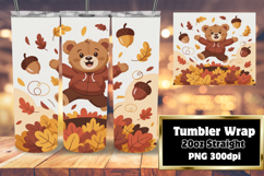 ELEGANT 20oz Tumbler PNG Design , Cute Bear Product Image 1