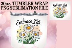 Joyful Memories 20oz tumbler wrap, Flowers Quote Product Image 1