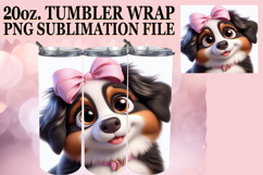 Cozy Sublimation 20oz tumbler wrap, 3D Dog Product Image 1